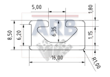 Profil 5 16x8,5 natur (Zuschnittware) Profil 5 16x8,5 natur (Zuschnittware)