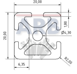 Profil 5 20x20 1N natur (Zuschnittware) Profil 5 20x20 1N natur (Zuschnittware)