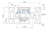 Profil 5 40x20 2N180 natur (Stange 3m) Profil 5 40x20 2N180 natur (Stange 3m)