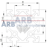 Profil 5 40x40 natur (Stange 6m) Profil 5 40x40 natur (Stange 6m)