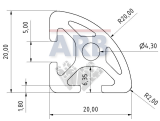 Profil 5 R20-90° natur (Zuschnittware) Profil 5 R20-90° natur (Zuschnittware)
