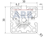 Profil 6 30x30 1N leicht  natur (Stange 6m) Profil 6 30x30 1N leicht  natur (Stange 6m)