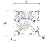 Profil 6 30x30 2N180° leicht natur (Zuschnittware) Profil 6 30x30 2N180° leicht natur (Zuschnittware)