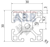 Profil 6 30x30 leicht natur (Stange 6m) Profil 6 30x30 leicht natur (Stange 6m)