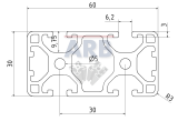 Profil 6 60x30 2N180° leicht natur (Stange 6m) Profil 6 60x30 2N180° leicht natur (Stange 6m)