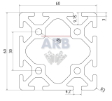 Profil 6 60x60 natur (Stange 6m) Profil 6 60x60 natur (Stange 6m)