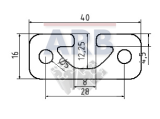 Profil 8 40x16 schwarz (Zuschnittware) Profil 8 40x16 schwarz (Zuschnittware)