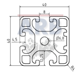 Profil 8 40x40 1N leicht natur (Stange 6m) Profil 8 40x40 1N leicht natur (Stange 6m)
