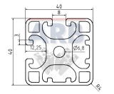 Profil 8 40x40 2N90 leicht natur (Zuschnittware) Profil 8 40x40 2N90 leicht natur (Zuschnittware)