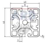 Profil 8 40x40 2N180 leicht natur (Zuschnittware) Profil 8 40x40 2N180 leicht natur (Zuschnittware)