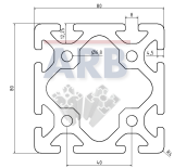 Profil 8 80x80  natur (Stange 3m) Profil 8 80x80  natur (Stange 3m)
