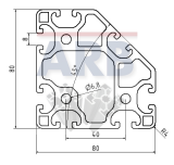 Profil 8 80x80-45° leicht natur (Stange 6m) Profil 8 80x80-45° leicht natur (Stange 6m)