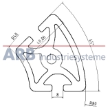 Profil 8 R40/80-45° natur (Stange 6m) Profil 8 R40/80-45° natur (Stange 6m)