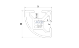 Strebenprofil 30x30 R Strebenprofil 30x30 R
