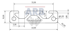 Profil 5 40x10 natur (Stange 3m)