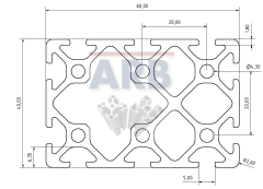 Profil 5 60x40 natur (Stange 6m)