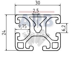 Profil 6 30x24 leicht  natur (Stange 6m)