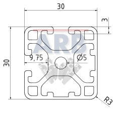 Profil 6 30x30 2N90° leicht natur (Stange 6m)