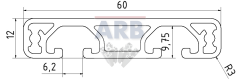 Profil 6 60x12 leicht natur (Stange 3m)