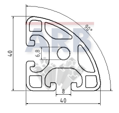 Profil 8 40x40-45° natur (Zuschnittware)