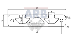 Profil 8 80x16 natur (Stange 3m)