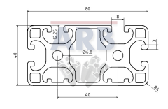 Profil 8 80x40 2N leicht natur (Zuschnittware)