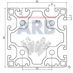 Profil 8 80x80 2N leicht natur (Stange 6m)