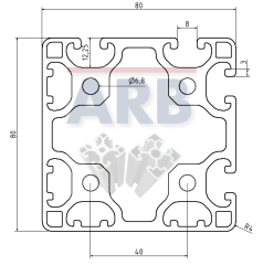 Profil 8 80x80 4N90 leicht natur (Stange 6m)