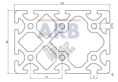 Profil 8 120x80 natur (Stange 6m)