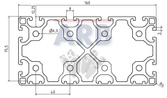 Profil 8 160x80 4N leicht  natur (Stange 6m)