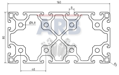 Profil 8 160x80 leicht natur (Stange 6m)