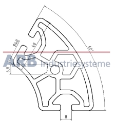 Profil 8 R40/80-60° natur (Zuschnittware)