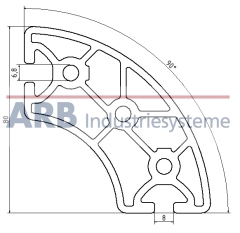 Profil 8 R40/80-90° natur (Stange 6m)