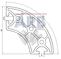 Profil 8 R40/80-90° natur (Zuschnittware)