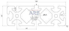 Profil 8 120x40 natur (Stange 6m)