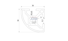 Strebenprofil 30x30 R