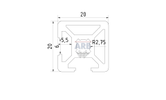 Strebenprofil 20X20 2NVS